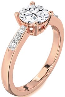 Diamond Rose Gold Round Solitaire Engagement Ring