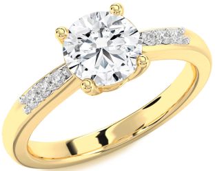Diamond Gold Round Solitaire Engagement Ring