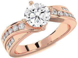 Diamond Rose Gold Round Solitaire Engagement Ring