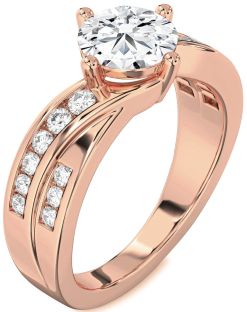 Diamond Rose Gold Round Solitaire Engagement Ring