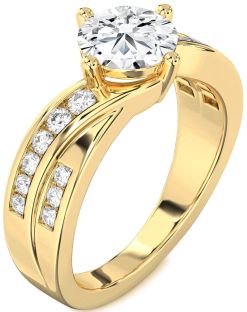 Diamond Gold Round Solitaire Engagement Ring
