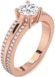 Diamond Rose Gold Round Solitaire Engagement Ring