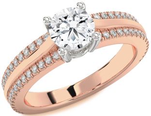 Diamond White Rose Gold Round Solitaire Engagement Ring