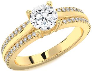 Diamond Gold Round Solitaire Engagement Ring