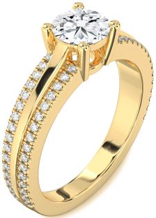 Diamond Gold Round Solitaire Engagement Ring