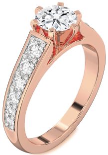 Diamond Rose Gold Round Solitaire Engagement Ring