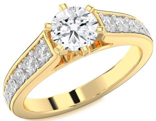 Diamond Gold Round Solitaire Engagement Ring