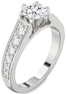 Diamond Platinum Round Solitaire Engagement Ring