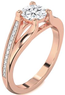 Diamond Rose Gold Round Solitaire Engagement Ring