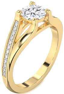 Diamond Gold Round Solitaire Engagement Ring