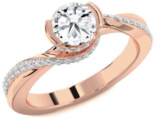 Diamond Rose Gold Round Solitaire Engagement Ring