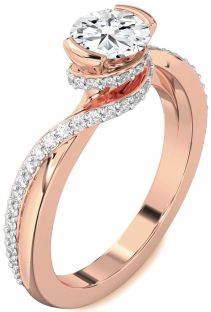 Diamond Rose Gold Round Solitaire Engagement Ring