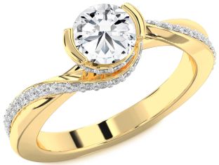 Diamond Gold Round Solitaire Engagement Ring