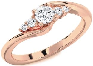 Diamond Rose Gold Round Promise Ring