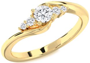 Diamond Gold Round Promise Ring