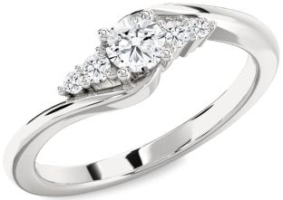Diamond Platinum Round Promise Ring