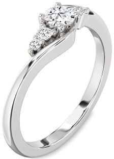 Diamond Platinum Round Promise Ring