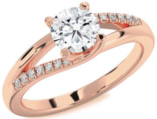 Diamond Rose Gold Round Solitaire Engagement Ring