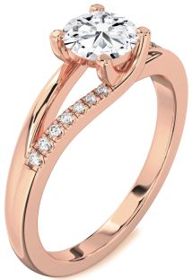 Diamond Rose Gold Round Solitaire Engagement Ring