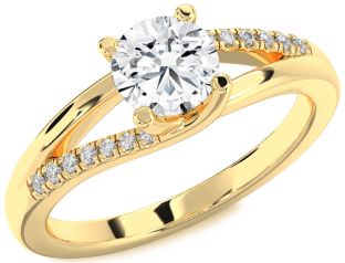 Diamond Gold Round Solitaire Engagement Ring