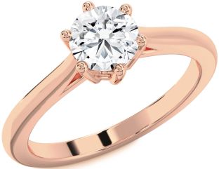 Diamond Rose Gold Round Solitaire Engagement Ring
