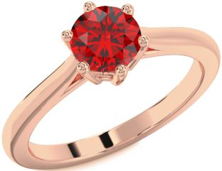 Ruby Rose Gold Round Solitaire Engagement Ring