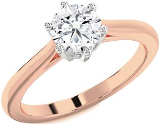 Diamond White Rose Gold Round Solitaire Engagement Ring