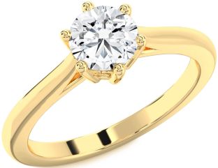 Diamond Gold Round Solitaire Engagement Ring