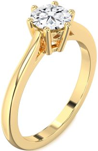 Diamond Gold Round Solitaire Engagement Ring