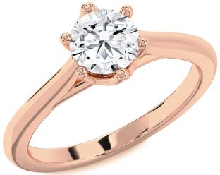Diamond Rose Gold Round Solitaire Engagement Ring