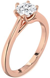 Diamond Rose Gold Round Solitaire Engagement Ring