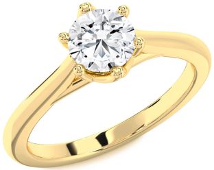 Diamond Gold Round Solitaire Engagement Ring
