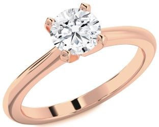 Diamond Rose Gold Round Solitaire Engagement Ring