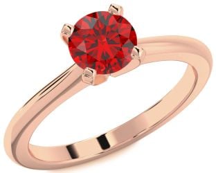 Ruby Rose Gold Round Solitaire Engagement Ring