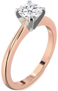 Diamond Platinum & Rose Gold Round Solitaire Engagement Ring