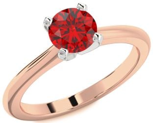 Ruby Platinum & Rose Gold Round Solitaire Engagement Ring