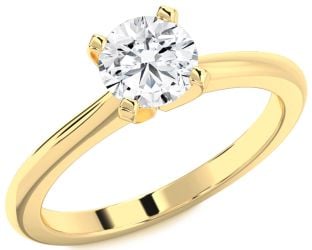 Diamond Gold Round Solitaire Engagement Ring