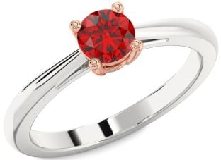 Ruby Platinum & Rose Gold Round Solitaire Engagement Ring