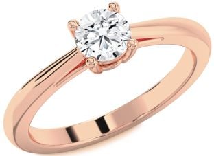 Diamond Rose Gold Round Solitaire Engagement Ring