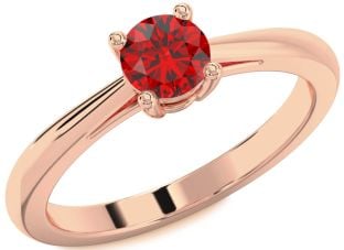 Ruby Rose Gold Round Solitaire Engagement Ring