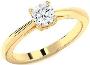 Diamond Gold Round Solitaire Engagement Ring