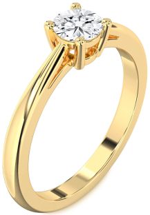 Diamond Gold Round Solitaire Engagement Ring
