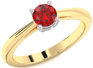 Ruby Platinum & Yellow Gold Round Solitaire Engagement Ring
