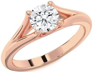 Diamond Rose Gold Round Solitaire Engagement Ring