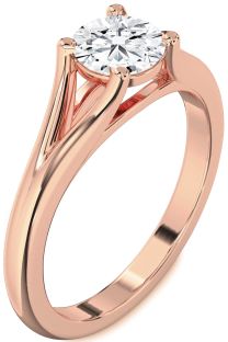 Diamond Rose Gold Round Solitaire Engagement Ring