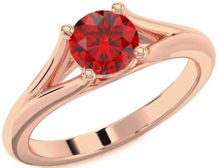 Ruby Rose Gold Round Solitaire Engagement Ring