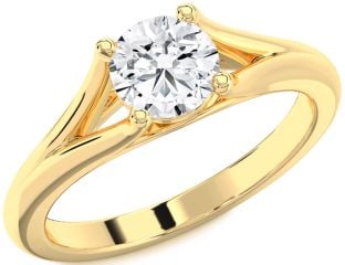 Diamond Gold Round Solitaire Engagement Ring