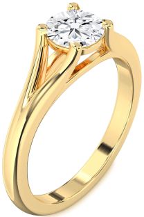 Diamond Gold Round Solitaire Engagement Ring