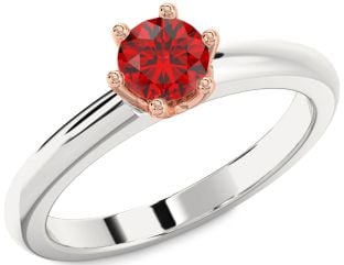 Ruby Platinum & Rose Gold Round Solitaire Engagement Ring
