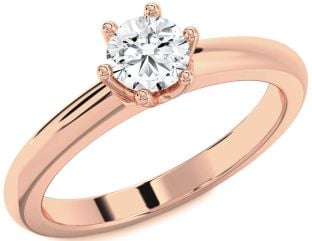 Diamond Rose Gold Round Solitaire Engagement Ring